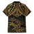 Black and Gold Polynesia Hawaiian Shirt Plumeria Tattoo With Polynesian Pattern