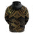 Black and Gold Polynesia Hoodie Plumeria Tattoo With Polynesian Pattern