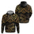 Black and Gold Polynesia Hoodie Plumeria Tattoo With Polynesian Pattern