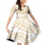 White and Gold Polynesia Family Matching Off Shoulder Short Dress and Hawaiian Shirt Plumeria Tattoo With Polynesian Pattern