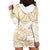 White and Gold Polynesia Hoodie Dress Plumeria Tattoo With Polynesian Pattern