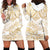 White and Gold Polynesia Hoodie Dress Plumeria Tattoo With Polynesian Pattern