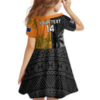 Custom Fiji And Australia Rugby Family Matching Mermaid Dress and Hawaiian Shirt Fijian Tapa Pattern With Aussie Aboriginal Art LT14 - Polynesian Pride