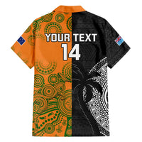 Custom Fiji And Australia Rugby Family Matching Puletasi and Hawaiian Shirt Fijian Tapa Pattern With Aussie Aboriginal Art LT14 - Polynesian Pride