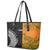 Custom Fiji And Australia Rugby Leather Tote Bag Fijian Tapa Pattern With Aussie Aboriginal Art