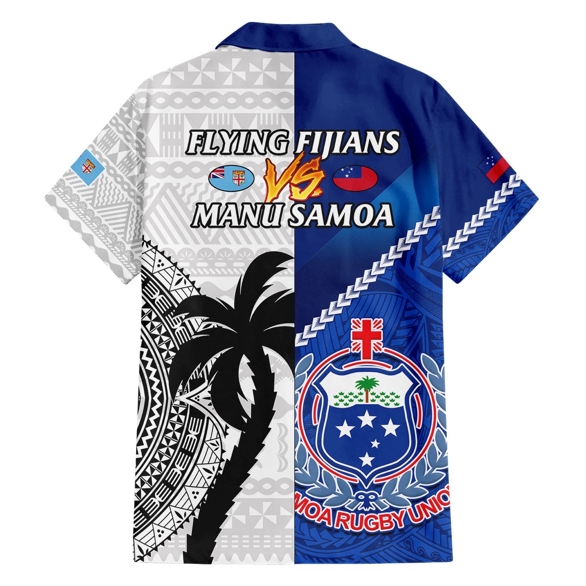 Fiji And Samoa Rugby Hawaiian Shirt 2023 World Cup Samoan Mix Tapa Pattern LT14 - Polynesian Pride