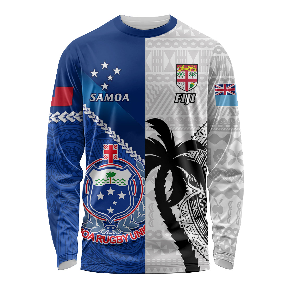 fiji-and-samoa-rugby-long-sleeve-shirt-2023-world-cup-samoan-mix-tapa-pattern