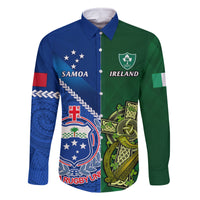 samoa-and-ireland-rugby-family-matching-long-sleeve-bodycon-dress-and-hawaiian-shirt-2023-world-cup-manu-samoa-with-shamrocks