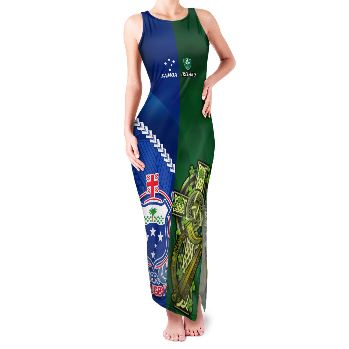 samoa-and-ireland-rugby-family-matching-tank-maxi-dress-and-hawaiian-shirt-2023-world-cup-manu-samoa-with-shamrocks