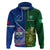 Samoa And Ireland Rugby Hoodie 2023 World Cup Manu Samoa With Shamrocks LT14 Blue - Polynesian Pride