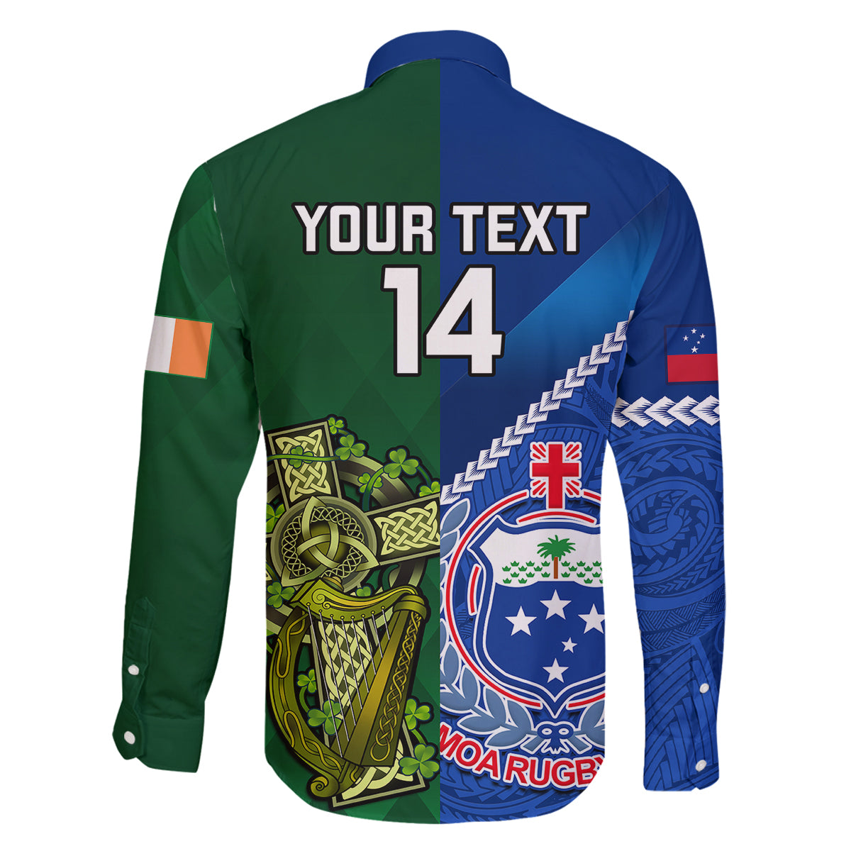 custom-samoa-and-ireland-rugby-family-matching-long-sleeve-bodycon-dress-and-hawaiian-shirt-2023-world-cup-manu-samoa-with-shamrocks