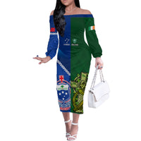 custom-samoa-and-ireland-rugby-family-matching-off-shoulder-long-sleeve-dress-and-hawaiian-shirt-2023-world-cup-manu-samoa-with-shamrocks