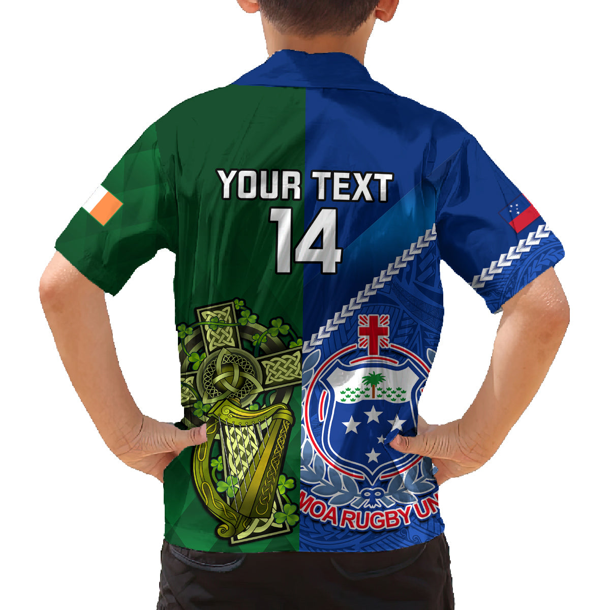 custom-samoa-and-ireland-rugby-family-matching-off-shoulder-maxi-dress-and-hawaiian-shirt-2023-world-cup-manu-samoa-with-shamrocks