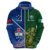 Custom Samoa And Ireland Rugby Hoodie 2023 World Cup Manu Samoa With Shamrocks LT14 - Polynesian Pride