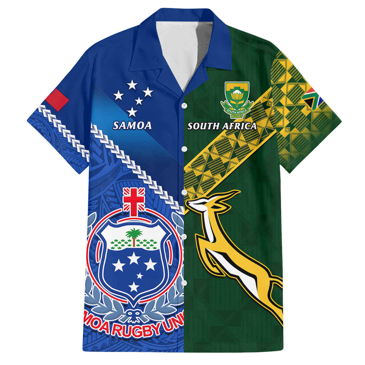 custom-samoa-and-south-africa-rugby-family-matching-long-sleeve-bodycon-dress-and-hawaiian-shirt-2023-world-cup-manu-samoa-with-springboks
