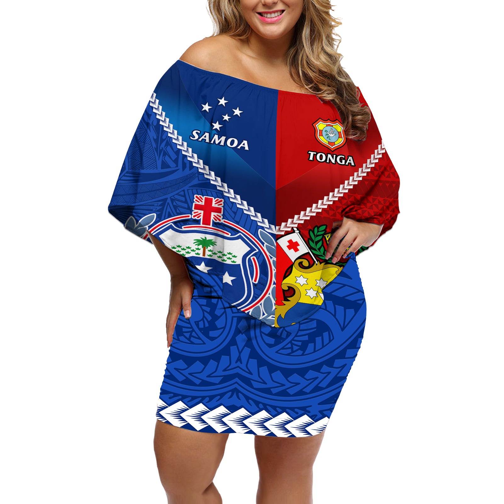 samoa-and-tonga-rugby-off-shoulder-short-dress-2023-world-cup-manu-samoa-with-ikale-tahi