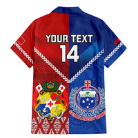 Custom Samoa And Tonga Rugby Family Matching Mermaid Dress and Hawaiian Shirt 2023 World Cup Manu Samoa With Ikale Tahi LT14 - Polynesian Pride