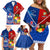 Custom Samoa And Tonga Rugby Family Matching Off Shoulder Short Dress and Hawaiian Shirt 2023 World Cup Manu Samoa With Ikale Tahi LT14 - Polynesian Pride