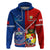 Custom Samoa And Tonga Rugby Hoodie 2023 World Cup Manu Samoa With Ikale Tahi LT14 Pullover Hoodie Blue - Polynesian Pride