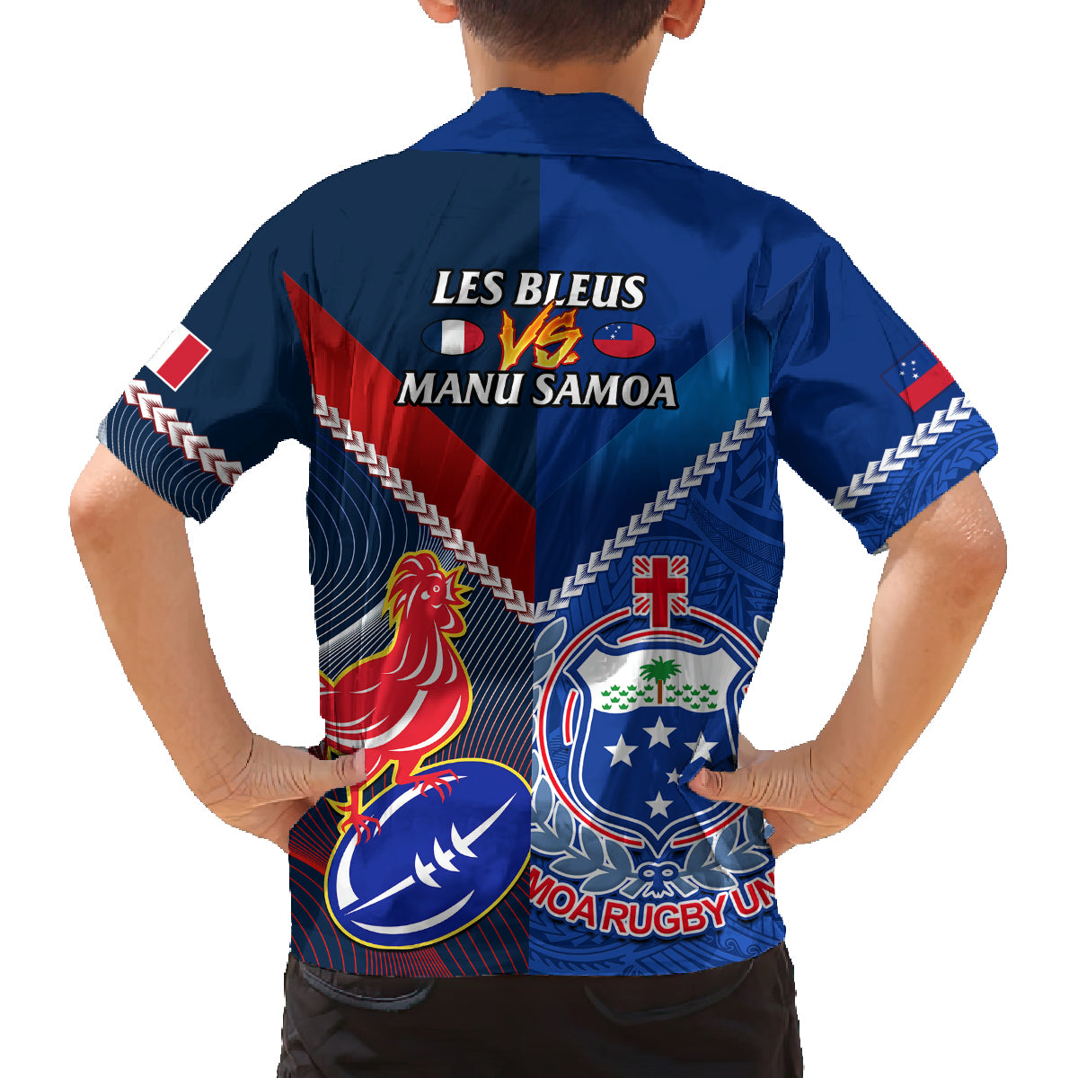 samoa-and-france-rugby-family-matching-tank-maxi-dress-and-hawaiian-shirt-2023-world-cup-manu-samoa-with-les-bleus
