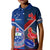 Custom Samoa And France Rugby Kid Polo Shirt 2023 World Cup Manu Samoa With Les Bleus LT14 Kid Blue - Polynesian Pride