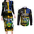 South Sea Islanders Couples Matching Long Sleeve Bodycon Dress and Long Sleeve Button Shirts Kanakas With Solomon Islands Coat Of Arms LT14 Black - Polynesian Pride