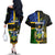 South Sea Islanders Couples Matching Off The Shoulder Long Sleeve Dress and Hawaiian Shirt Kanakas With Solomon Islands Coat Of Arms LT14 - Polynesian Pride