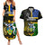 South Sea Islanders Couples Matching Summer Maxi Dress and Hawaiian Shirt Kanakas With Solomon Islands Coat Of Arms LT14 Black - Polynesian Pride