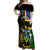 South Sea Islanders Off Shoulder Maxi Dress Kanakas With Solomon Islands Coat Of Arms LT14 Women Black - Polynesian Pride