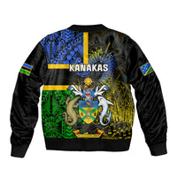 South Sea Islanders Sleeve Zip Bomber Jacket Kanakas With Solomon Islands Coat Of Arms LT14 - Polynesian Pride