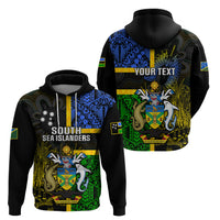 Personalised South Sea Islanders Hoodie Kanakas With Solomon Islands Coat Of Arms LT14 - Polynesian Pride