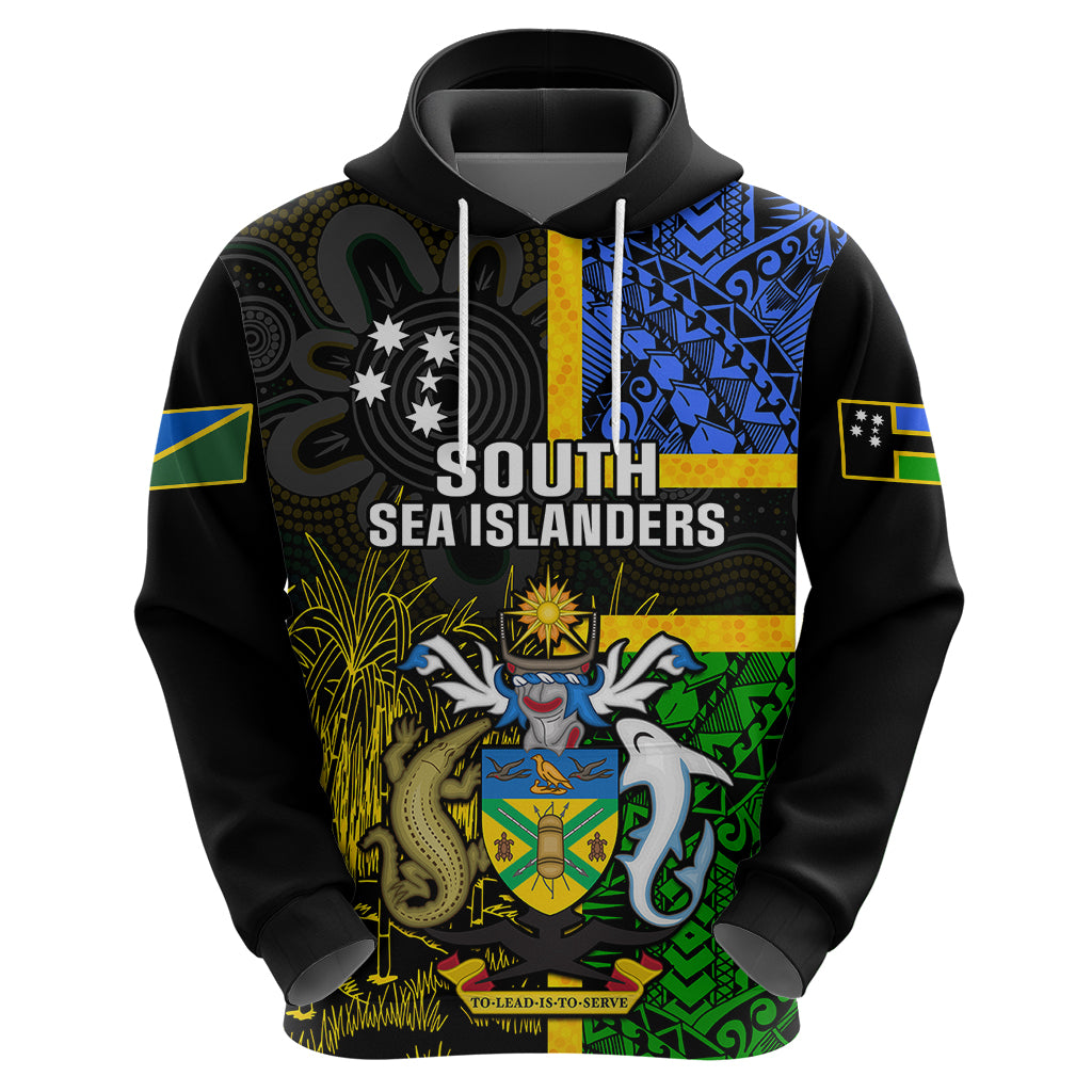 Personalised South Sea Islanders Hoodie Kanakas With Solomon Islands Coat Of Arms LT14 - Polynesian Pride