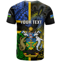 Personalised South Sea Islanders T Shirt Kanakas With Solomon Islands Coat Of Arms LT14 - Polynesian Pride