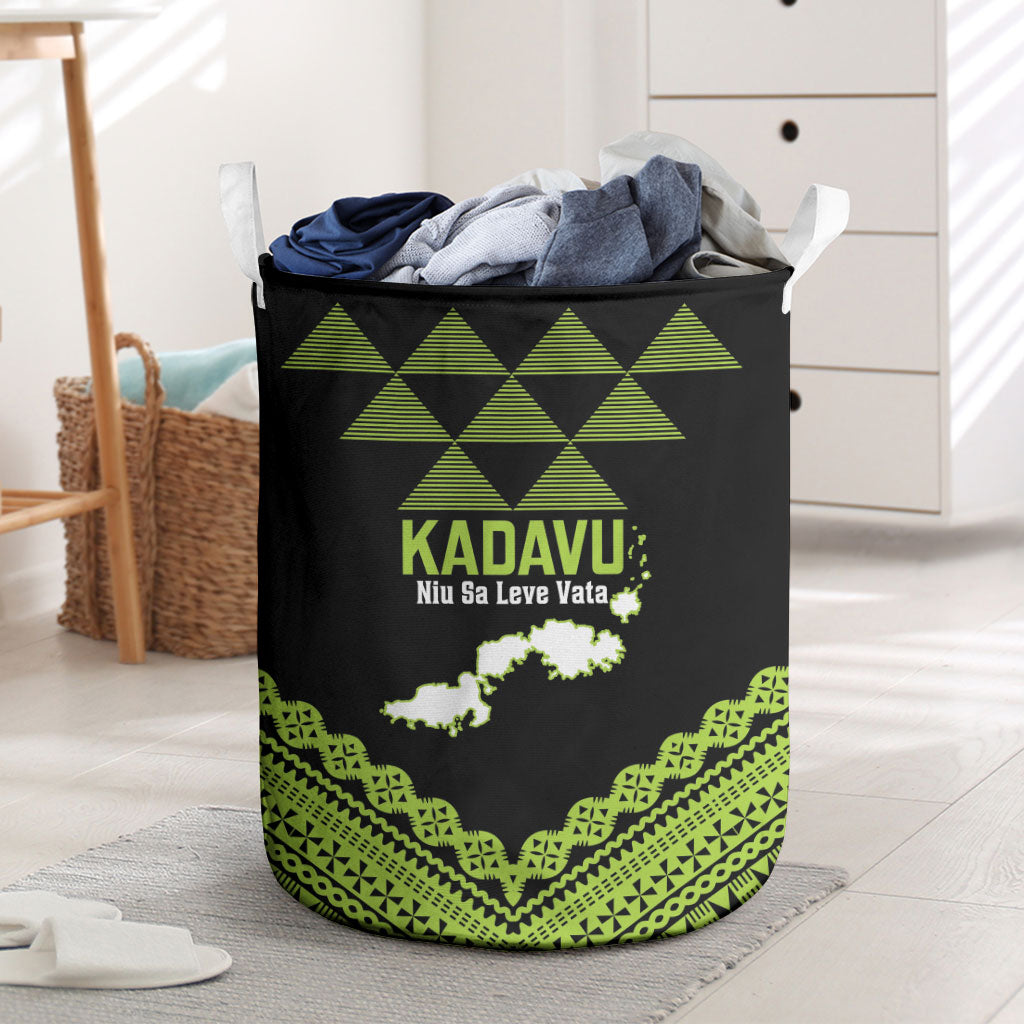 Kadavu Fiji 2026 Rugby Laundry Basket Niu Sa Leve Vata Fijian Tapa Pattern LT14 Black - Polynesian Pride