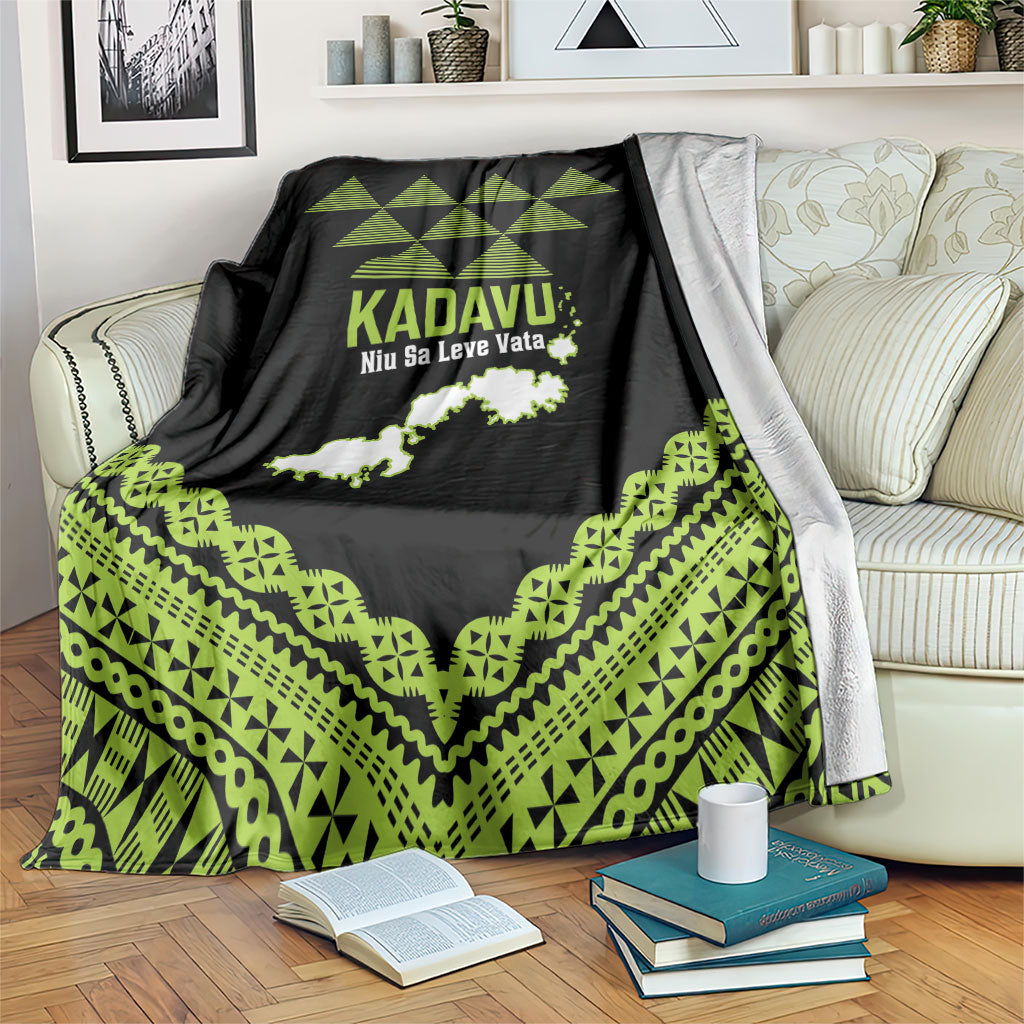 Kadavu Fiji 2026 Rugby Blanket Niu Sa Leve Vata Fijian Tapa Pattern LT14 Black - Polynesian Pride
