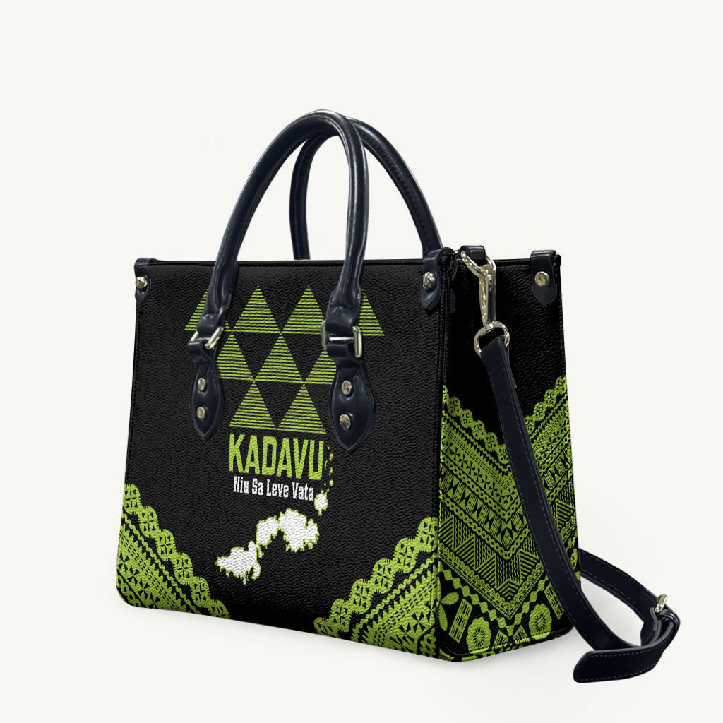 Kadavu Fiji 2026 Rugby Leather Bag Niu Sa Leve Vata Fijian Tapa Pattern LT14 Black - Polynesian Pride