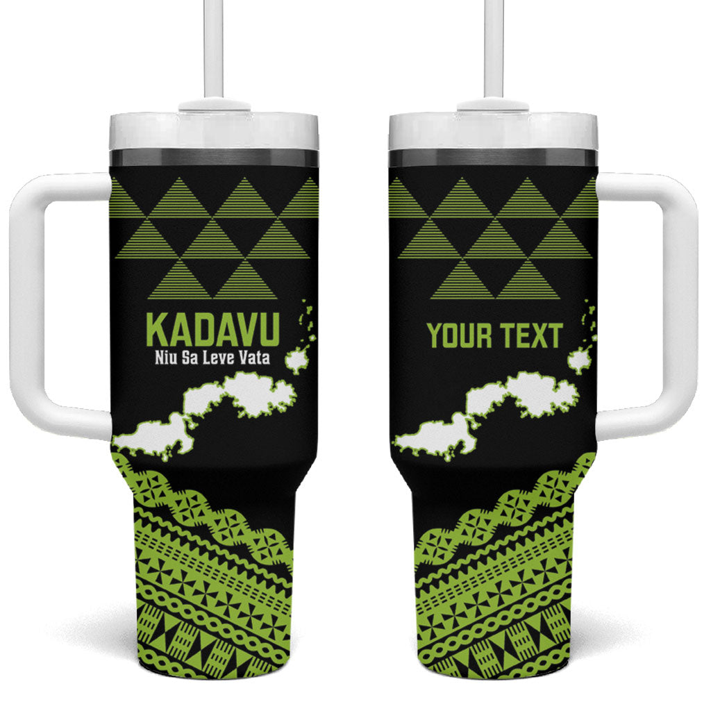 Kadavu Fiji 2026 Rugby Custom Tumbler With Handle Niu Sa Leve Vata Fijian Tapa Pattern