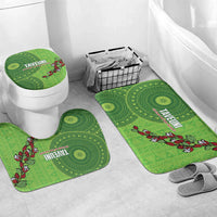 Taveuni Fiji 2026 Rugby Bathroom Set Tagimoucia Fijian Tapa Pattern LT14 Mat Set Only (3 pcs) One Size Green - Polynesian Pride