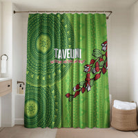 Taveuni Fiji 2026 Rugby Bathroom Set Tagimoucia Fijian Tapa Pattern LT14 Shower Curtain Only Green - Polynesian Pride