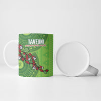 Taveuni Fiji 2026 Rugby Custom Ceramic Mug Tagimoucia Fijian Tapa Pattern LT14 - Polynesian Pride