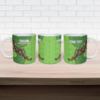 Taveuni Fiji 2026 Rugby Custom Ceramic Mug Tagimoucia Fijian Tapa Pattern LT14 - Polynesian Pride