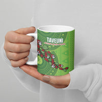 Taveuni Fiji 2026 Rugby Custom Ceramic Mug Tagimoucia Fijian Tapa Pattern LT14 - Polynesian Pride