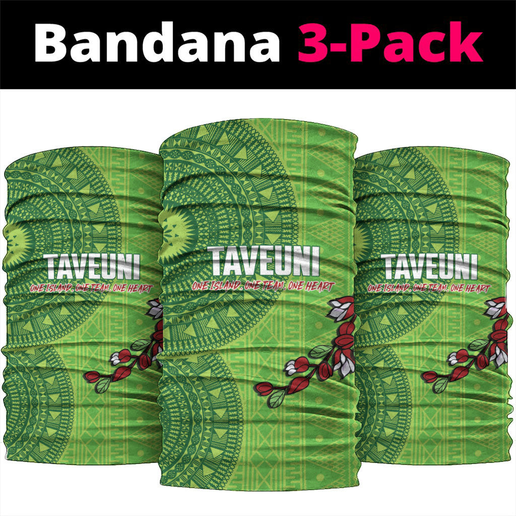 Taveuni Fiji 2026 Rugby Neck Gaiter Tagimoucia Fijian Tapa Pattern LT14 package One Size: 25*50cm Green - Polynesian Pride
