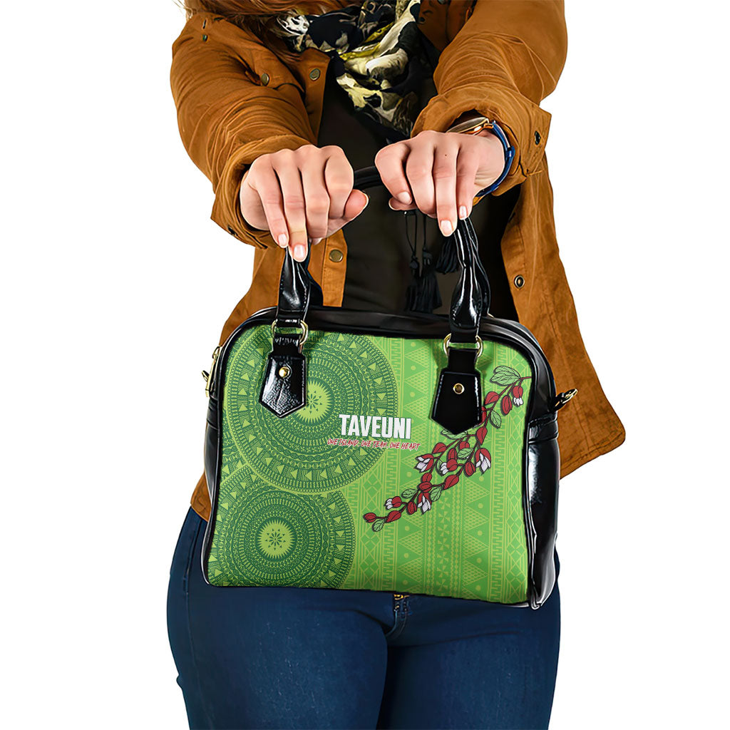 Taveuni Fiji 2026 Rugby Shoulder Handbag Tagimoucia Fijian Tapa Pattern LT14 One Size Green - Polynesian Pride