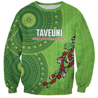 Taveuni Fiji 2026 Rugby Custom Sweatshirt Tagimoucia Fijian Tapa Pattern LT14 Unisex Green - Polynesian Pride