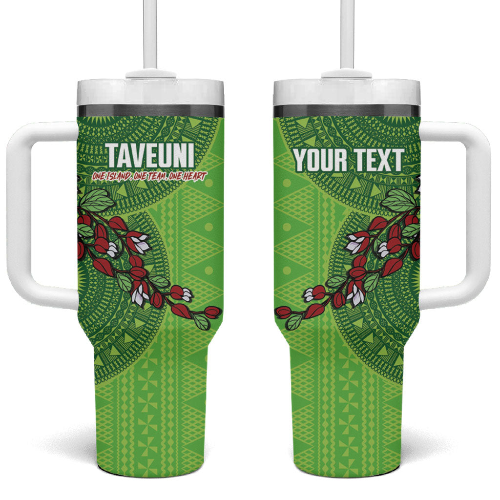 Taveuni Fiji 2026 Rugby Custom Tumbler With Handle Tagimoucia Fijian Tapa Pattern