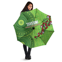 Taveuni Fiji 2026 Rugby Umbrella Tagimoucia Fijian Tapa Pattern LT14 - Polynesian Pride