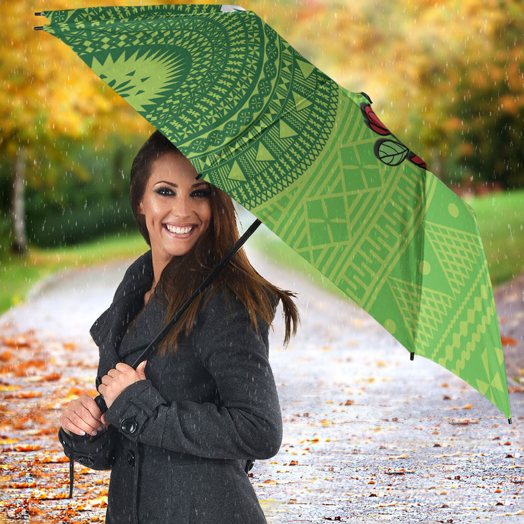 Taveuni Fiji 2026 Rugby Umbrella Tagimoucia Fijian Tapa Pattern LT14 - Polynesian Pride