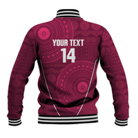 Lautoka Fiji 2026 Rugby Custom Baseball Jacket Go Maroons Fijian Tapa Pattern LT14 - Polynesian Pride