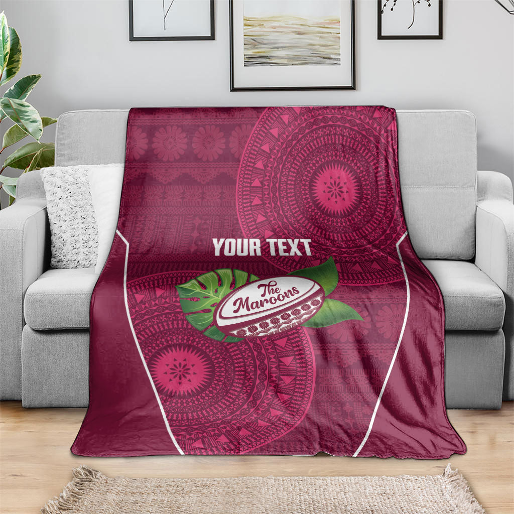 Lautoka Fiji 2026 Rugby Custom Blanket Go Maroons Fijian Tapa Pattern LT14 - Polynesian Pride